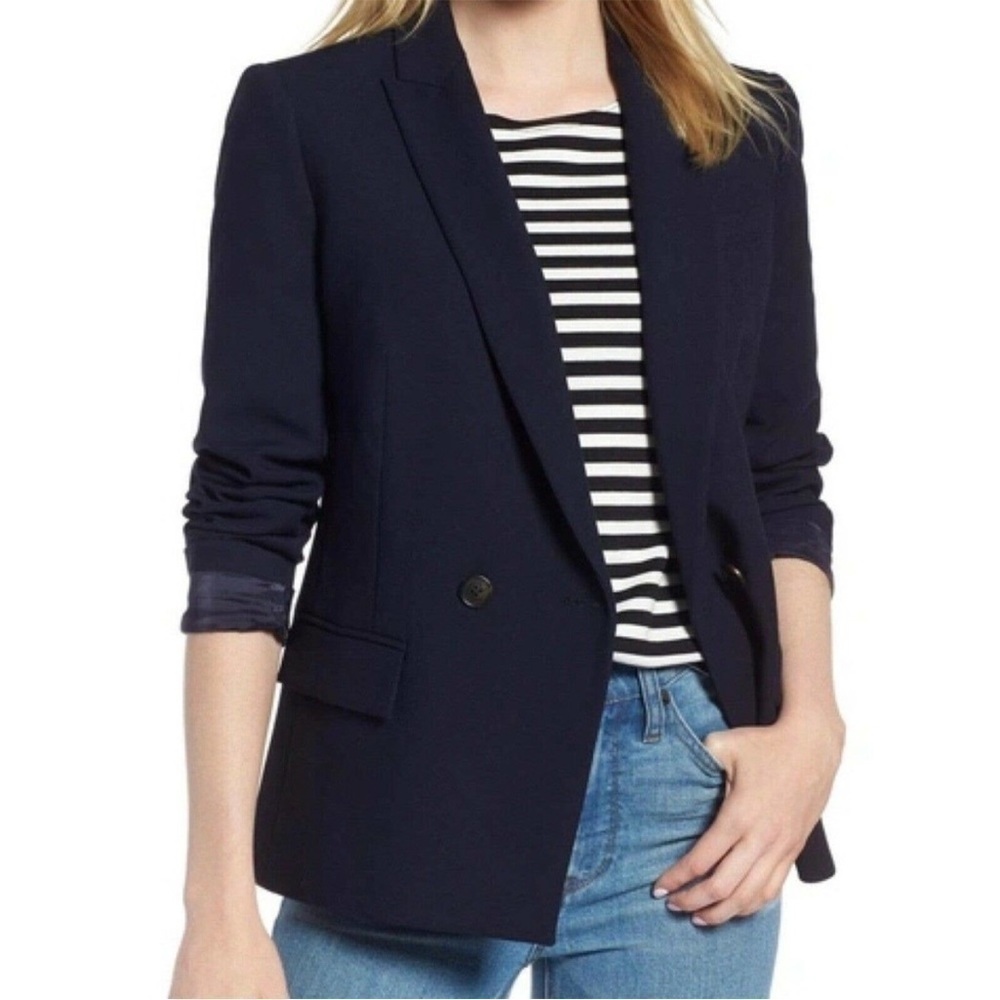 J. Crew Dover Blazer Double Breasted Black Size 4